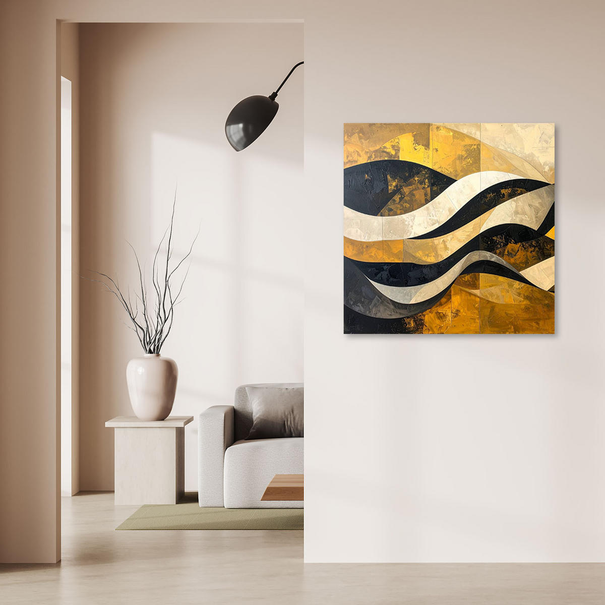 LEINWANDBILD 3D und geometrisch 40x40cm - Goldfarben, Textil (40/40cm) - Feeby