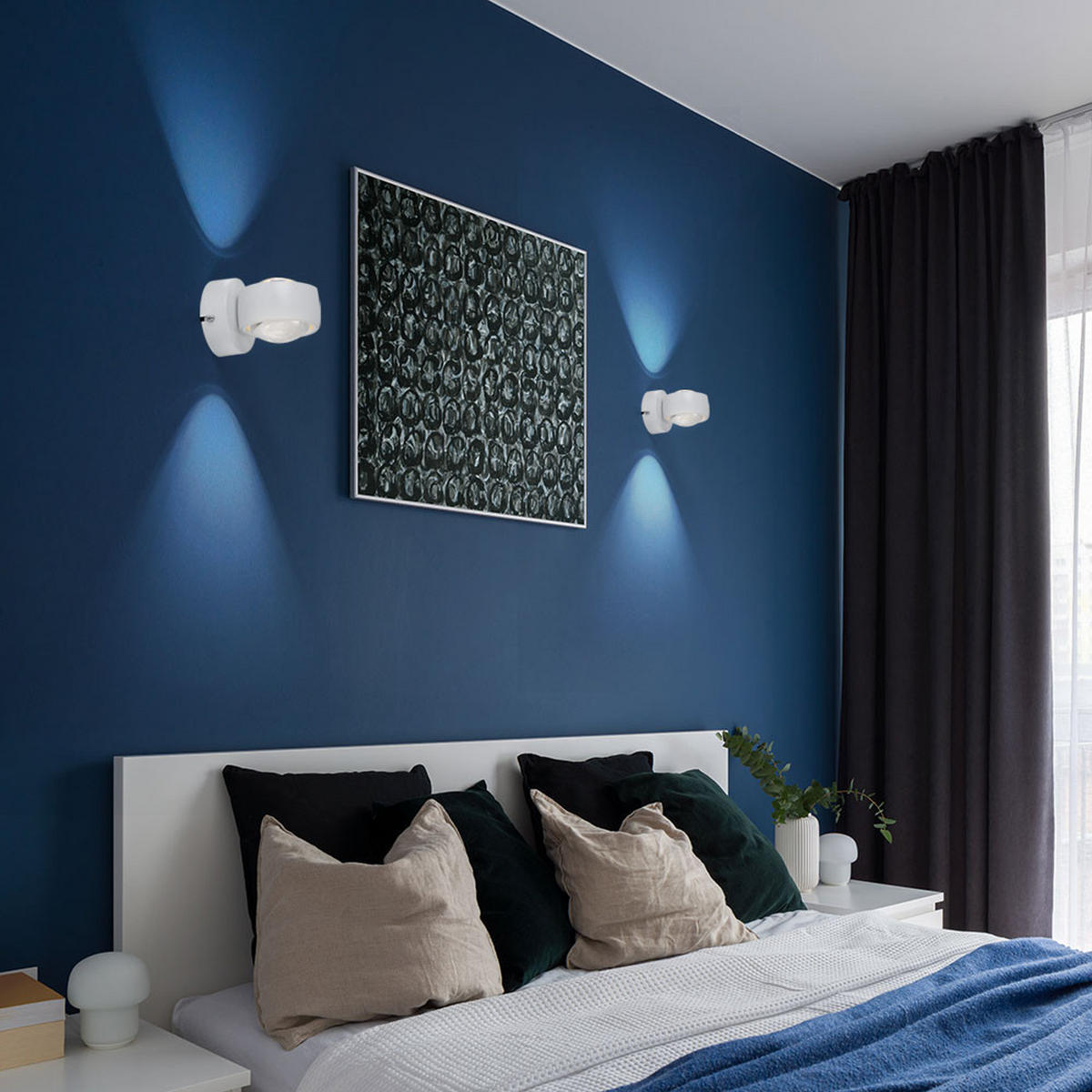 LED WANDLEUCHTE Metall Weiß - Weiß, Glas (7.5/10/10cm) - Globo Lighting