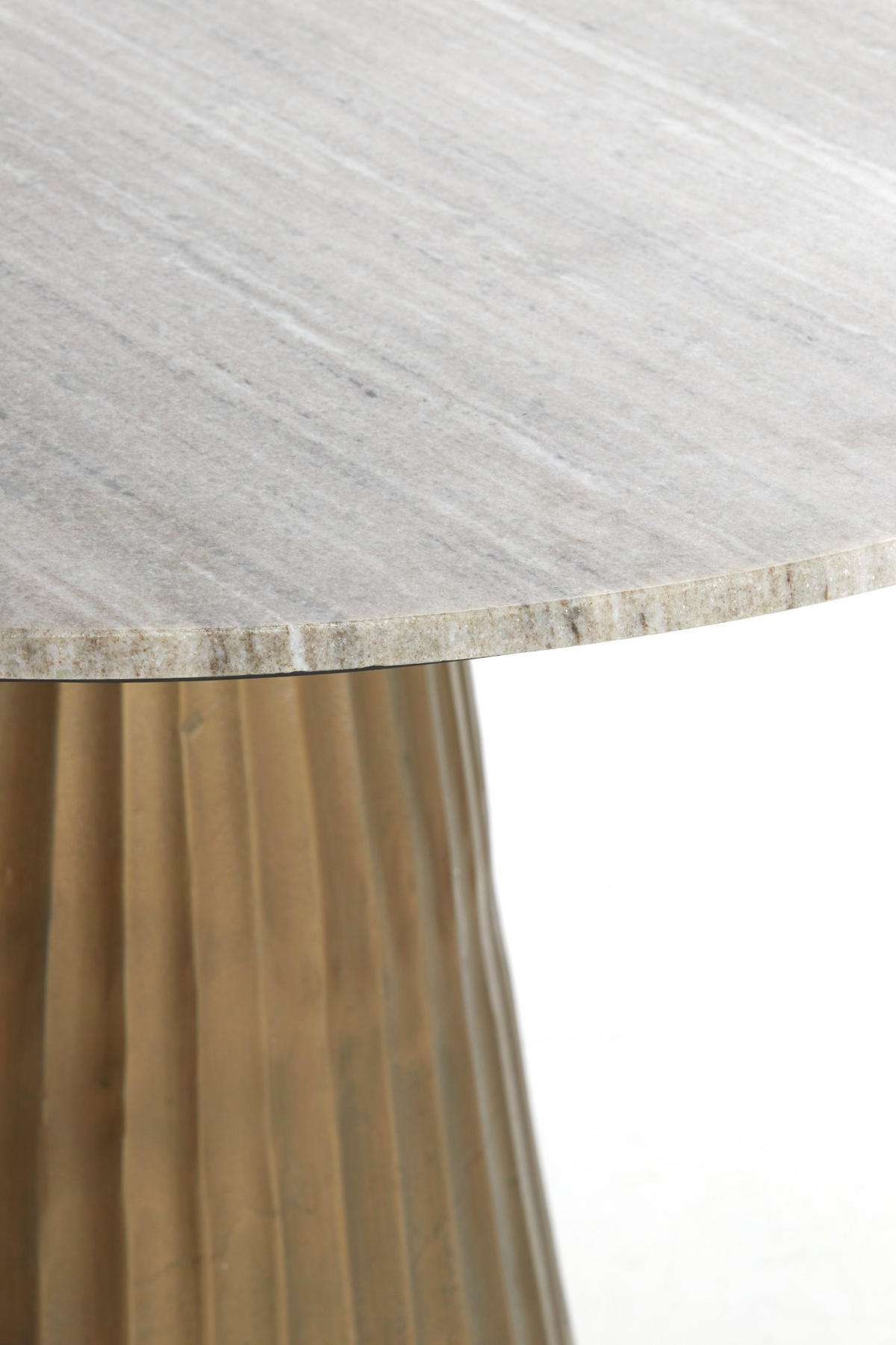 ESSTISCH Rianne Braun Ø100/75 cm - Bronzefarben, Metall (100/100/75cm) - Light & Living