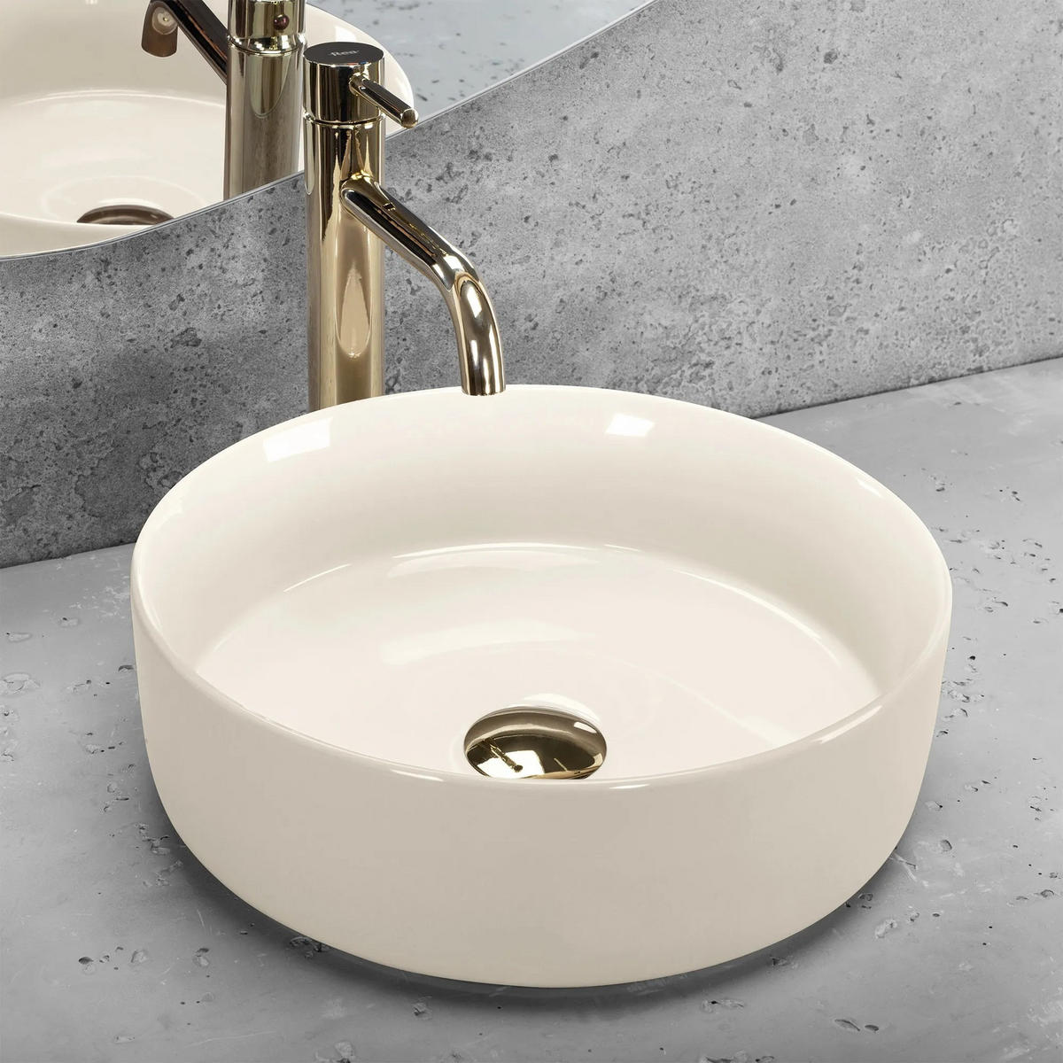 AUFSATZWASCHBECKEN Rea Sami Ecru Shiny - Ecru, Keramik (36/11.5/36cm) - REA