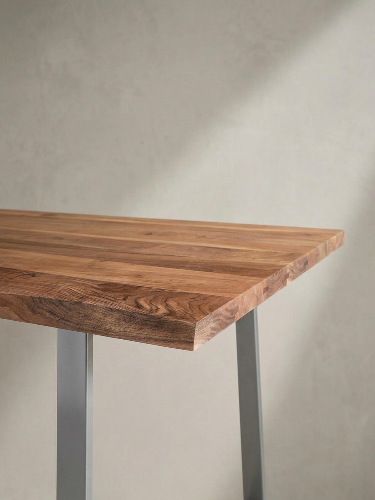 ESSTISCH Massivholz Baumkante Metallgestell Handgefertigt TARN, Goldbraun-Chrom 180x90x76 cm - Chromfarben/Braun, Holz/Metall (90/180/76cm) - KADIMA DESIGN