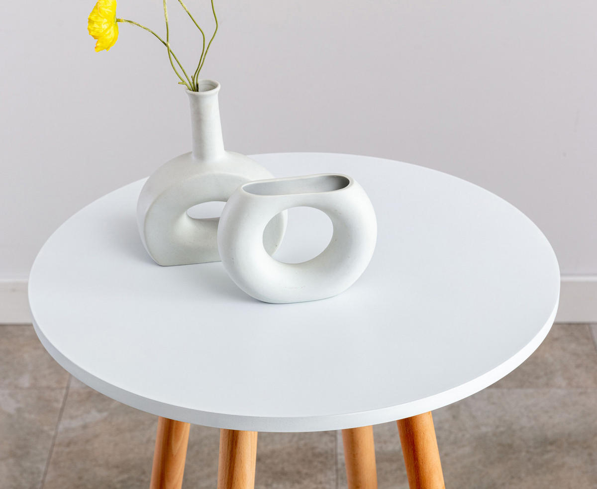 STEHTISCH Ø 60 cm innen REJA 107 cm Hoch Weiß - Weiß, Holz (60/60/107cm) - DELUKE