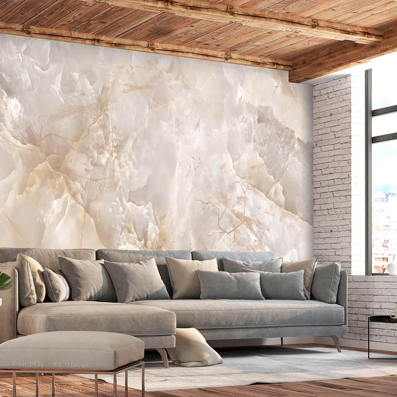 SELBSTKLEBENDE FOTOTAPETE 392/280 cm - Beige, Kunststoff/Textil (392/1cm) - KUNSTLOFT