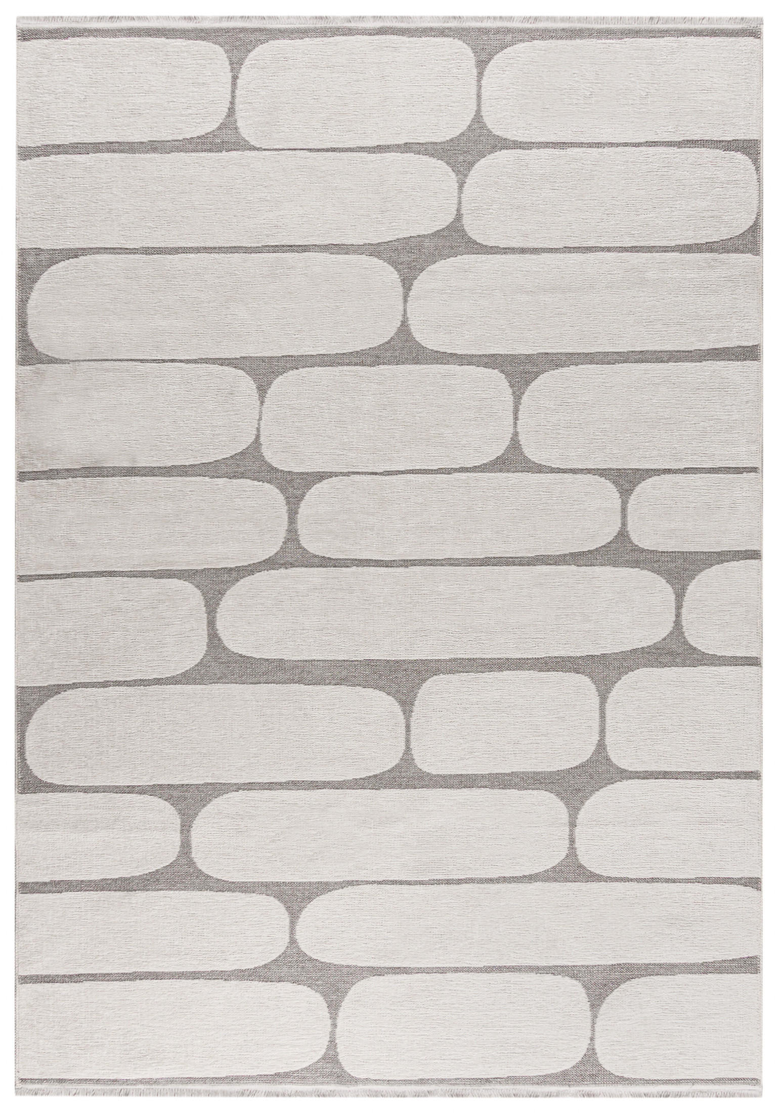 TEPPICH Zweiseitiger Beige Modern Abstrakt, Geometrisch - Kurzflor Rechteckig Weich - Weiß Ecru Creme - 200 x 300 cm - Ecru, Textil (200/300cm) - Mazovia