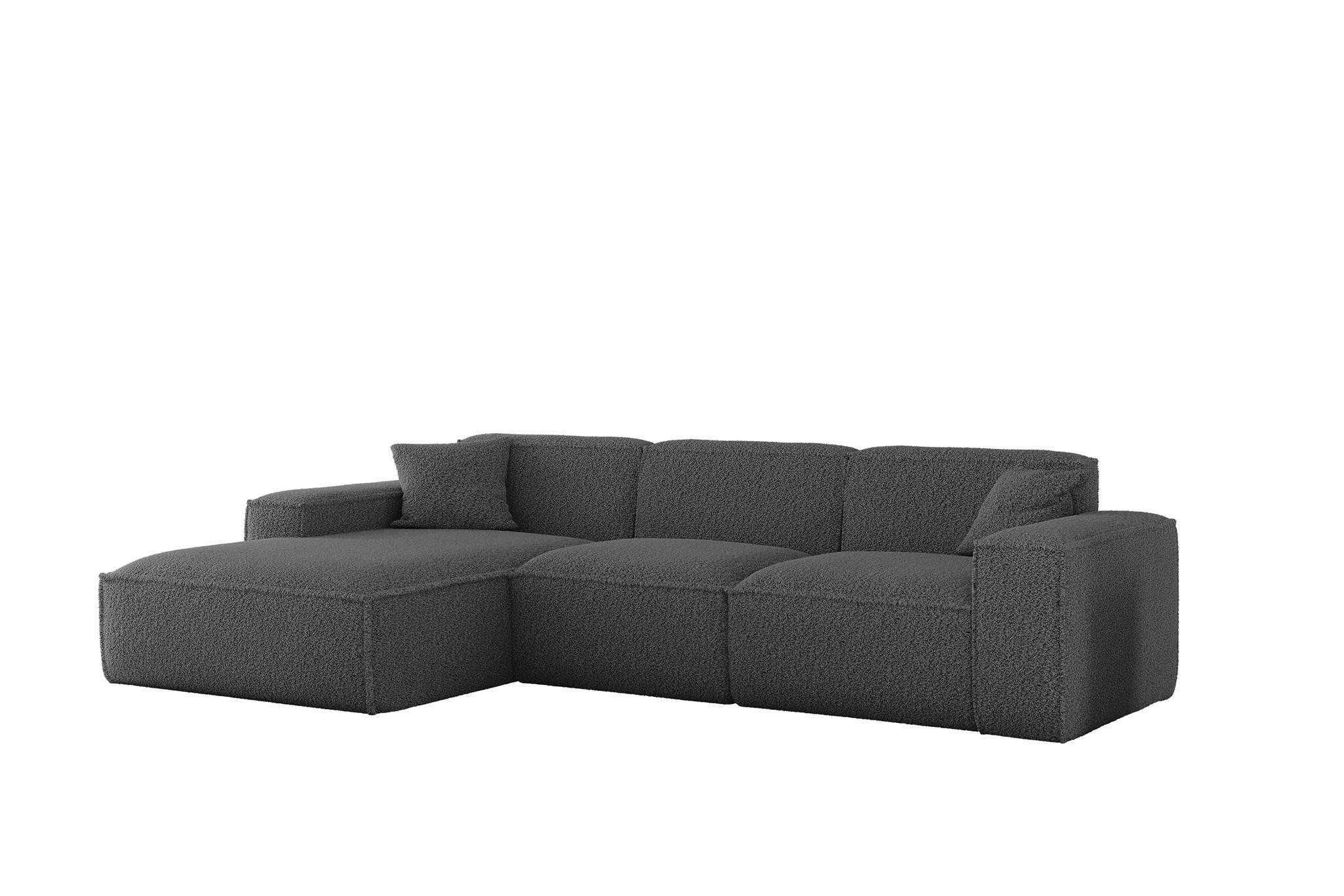 ECKSOFA Celes Premium In Sven - Grau, Holzwerkstoff/Textil (266/165cm) - Fun Möbel
