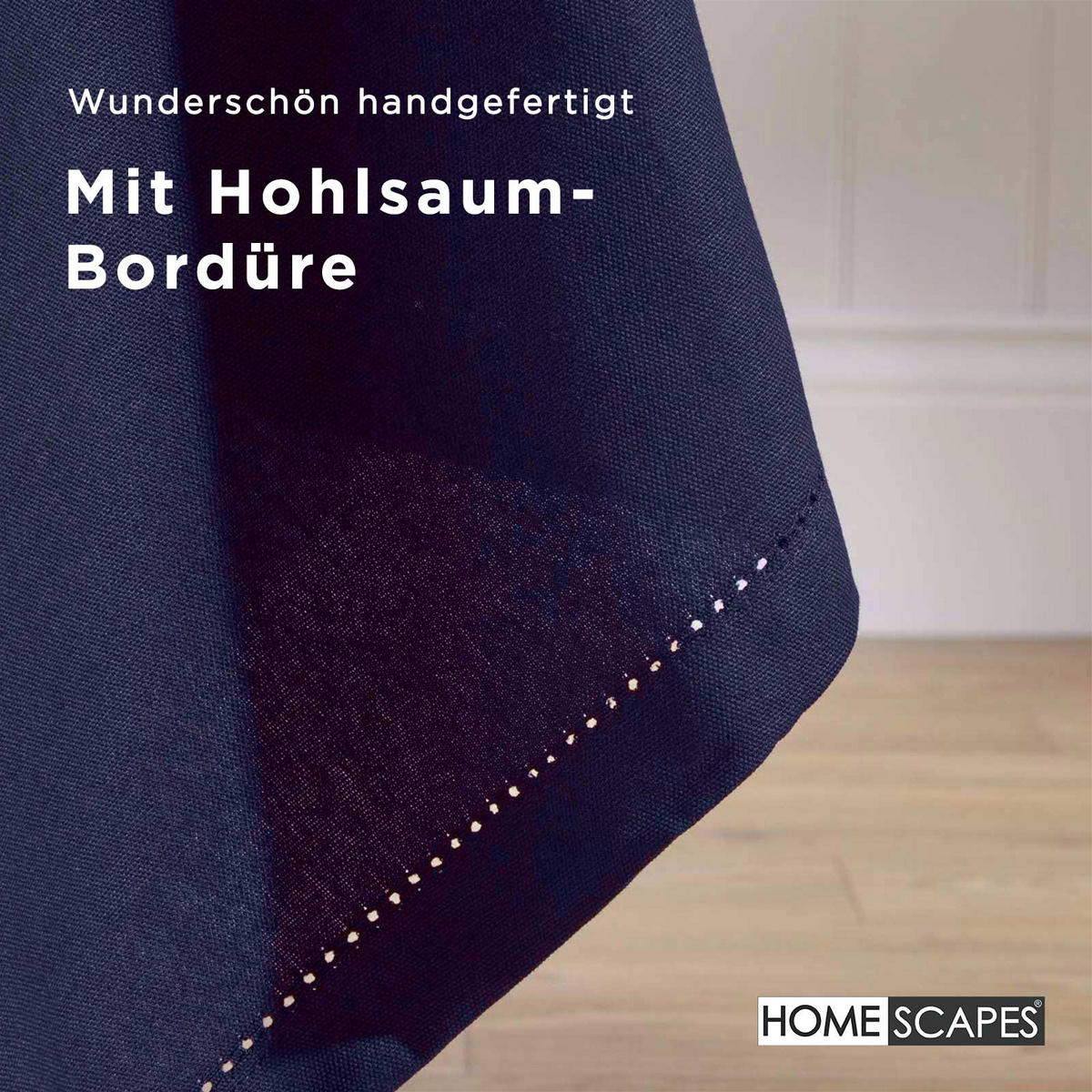 TISCHDECKE dunkelblau rund 178 cm, 100% Baumwolle - Dunkelblau, Textil (178/178cm) - Homescapes
