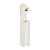 TOILETTENPAPIERHALTER - Weiß, Holz/Metall (12/66/11cm) - Relaxdays