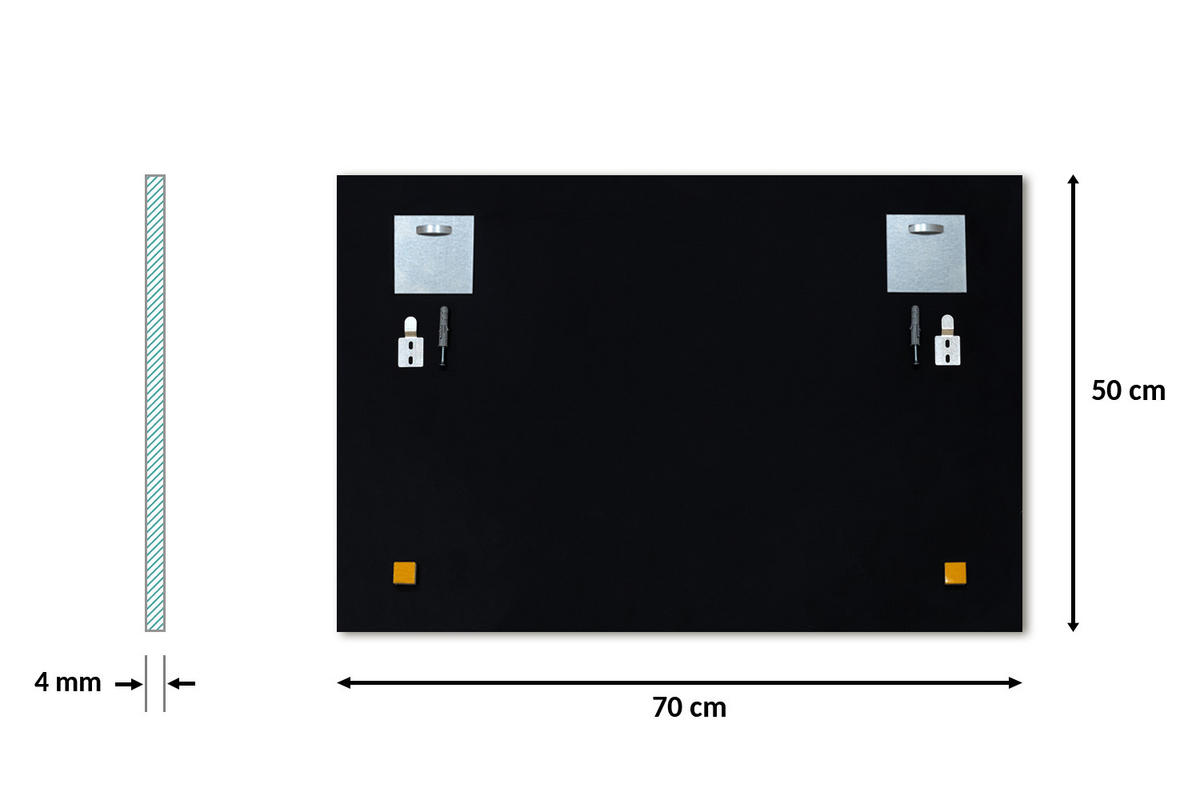 SPIEGEL Rechteckig 70x50 cm - Transparent, Glas (70/50/0.4cm) - Wallfluent