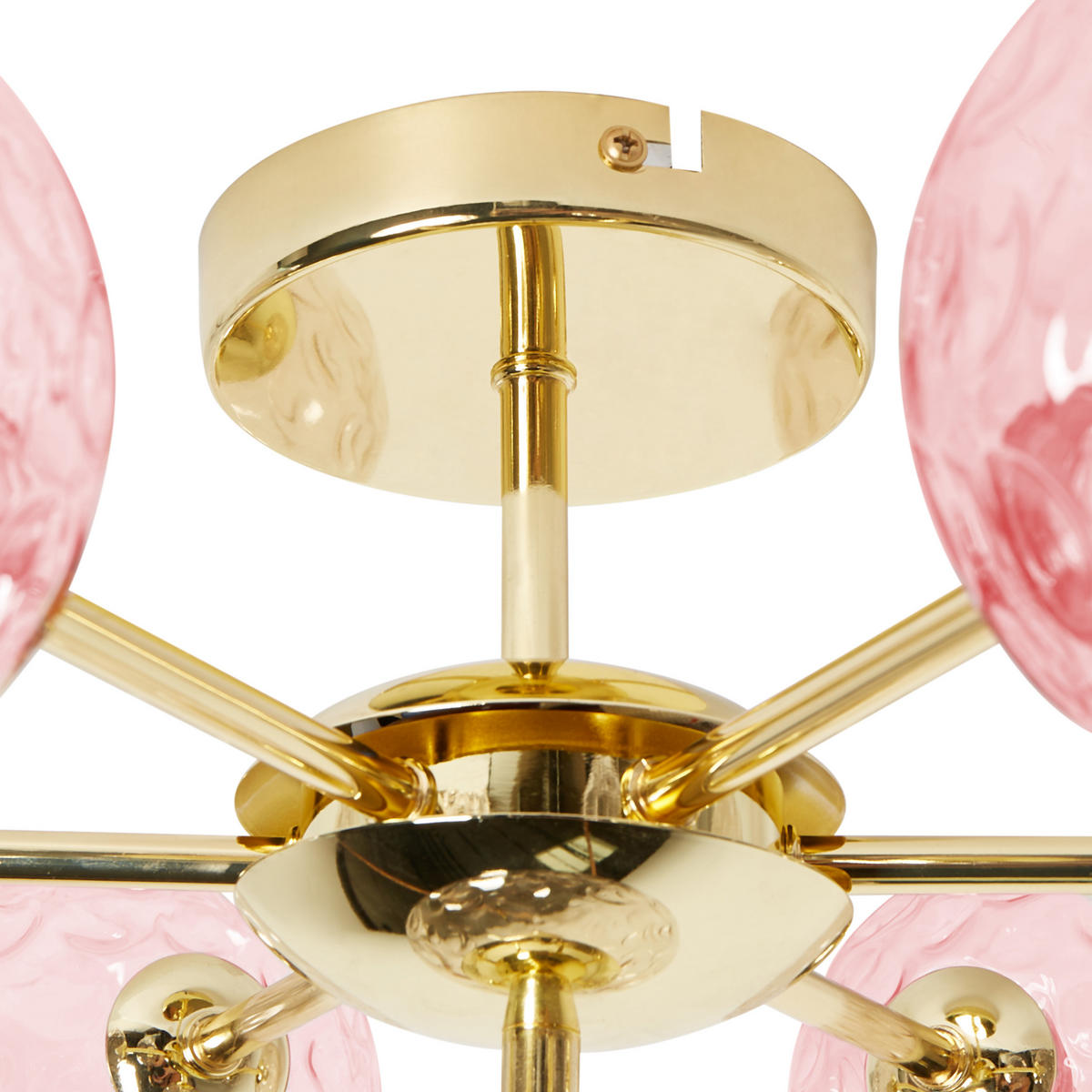 DECKENLAMPE Glas Rosa Anadyr - Dunkelbraun, Glas (52/52/28cm) - Beliani