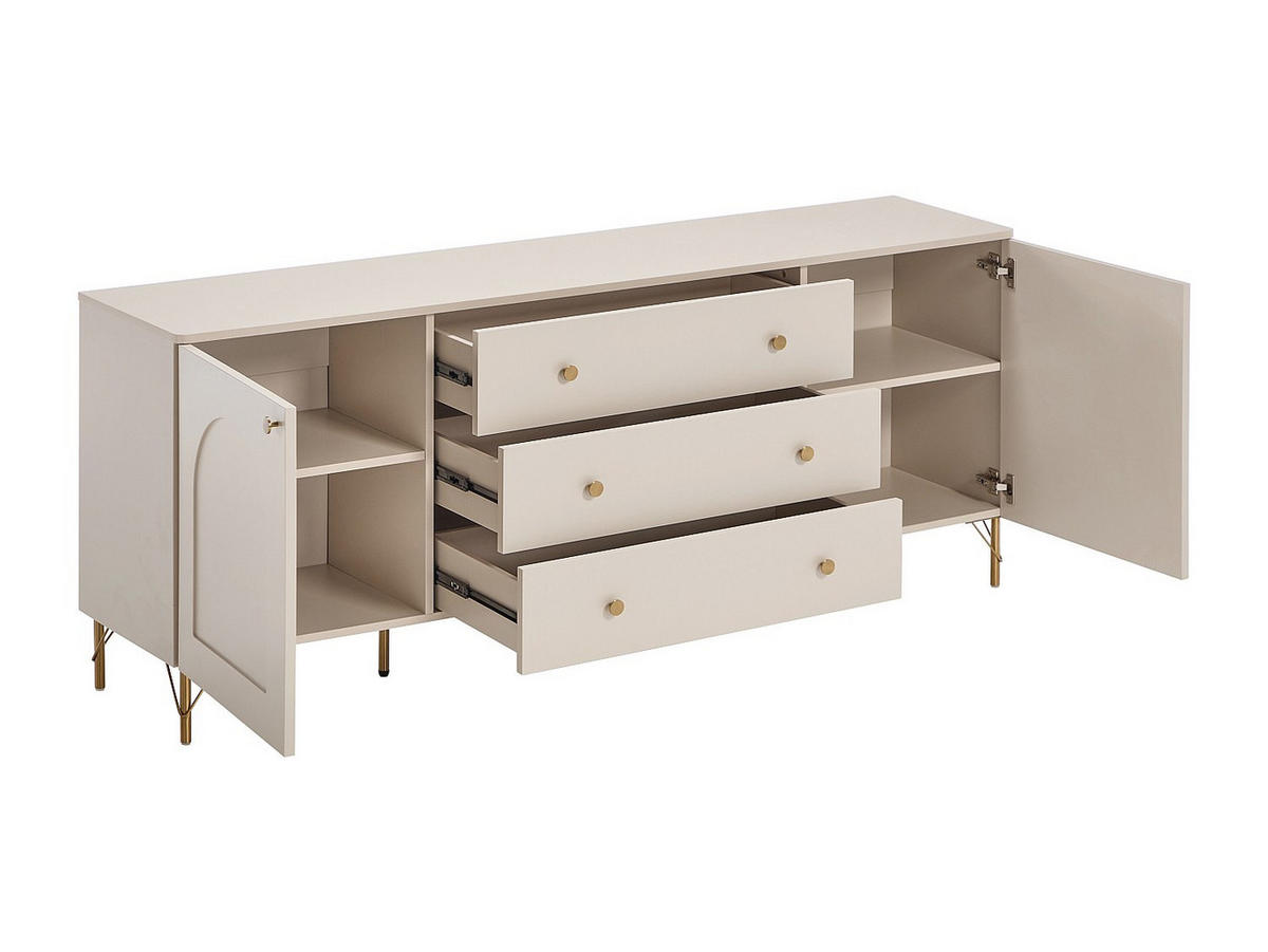 SIDEBOARD - 180 cm x 40 cm - holz - beige Alobara - Beige, Holz/Metall (180/75/40cm) - Vente-Unique