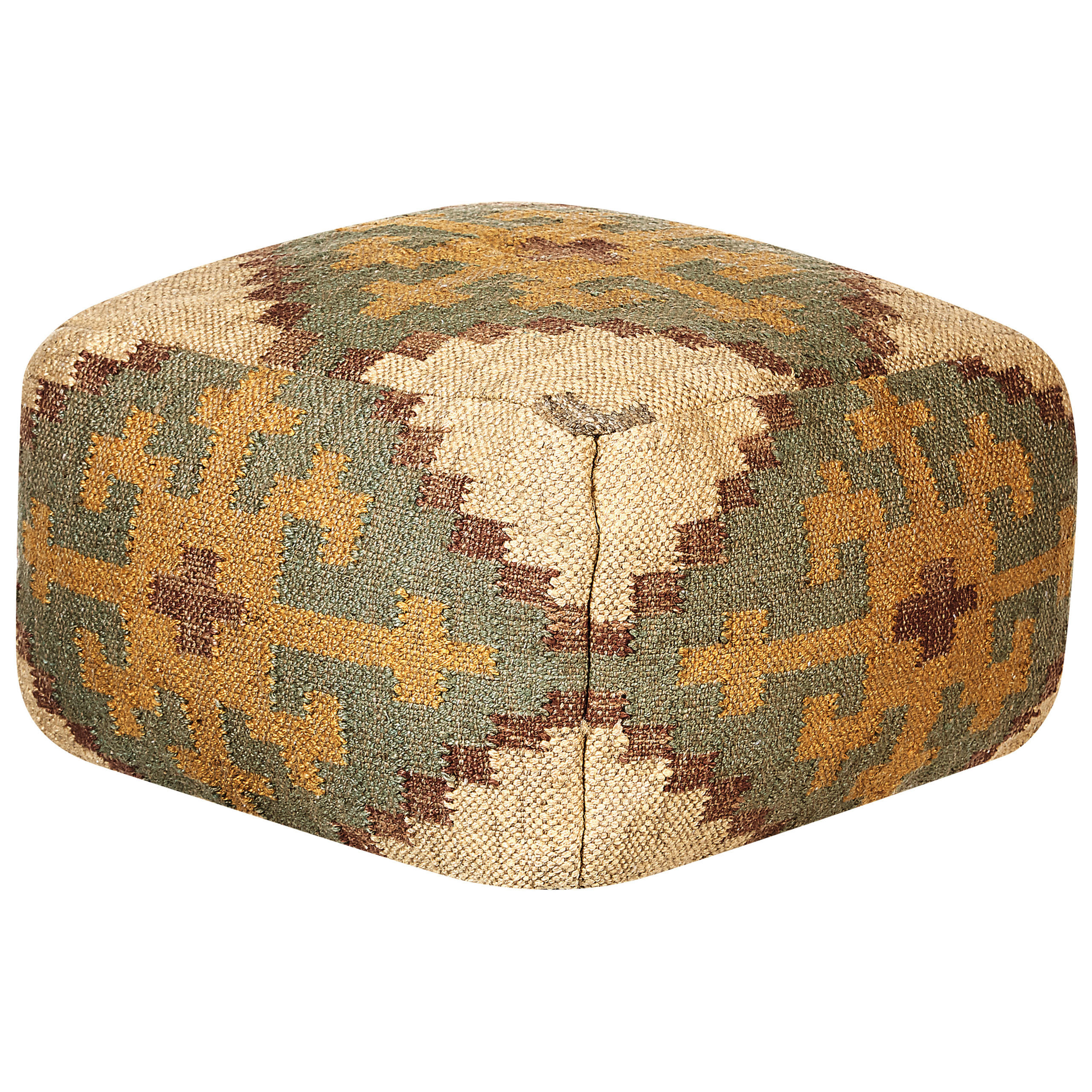 POUF Saron 50/50/30 cm - Grün, Naturmaterialen (50/30/50cm) - Beliani