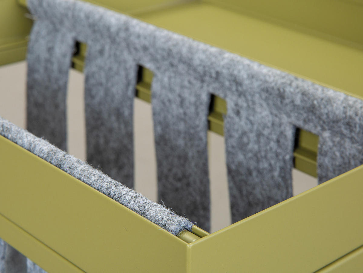 COUCHTISCH mit Magazinhalter olivenfarben und grau - Grau, Holzwerkstoff (35/35/40cm) - ebuy24