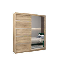 SCHWEBETÜRENSCHRANK 200/180/62 2-türig - Silberfarben/Sonoma Eiche, Holz/Kunststoff (180/200/62cm) - Abiks Möbel