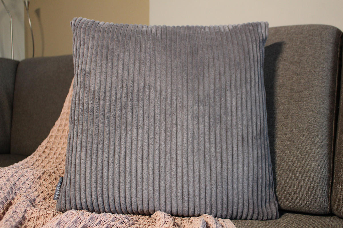 KISSENHÜLLE Shara Cord Look anthrazit - Anthrazit, Textil (45/45cm) - Magma Heimtexx