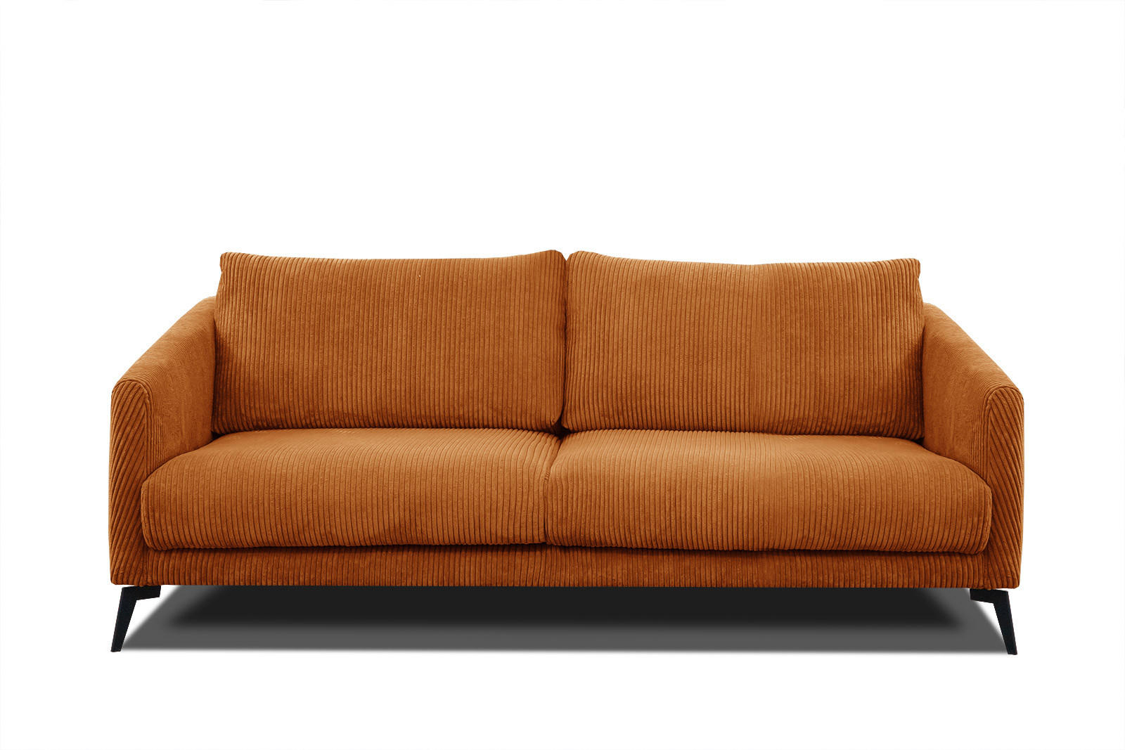 SOFA VILT 3-Sitzer, orange - Schwarz/Orange, Holzwerkstoff/Kunststoff (202/89/94cm) - Courtois Laville