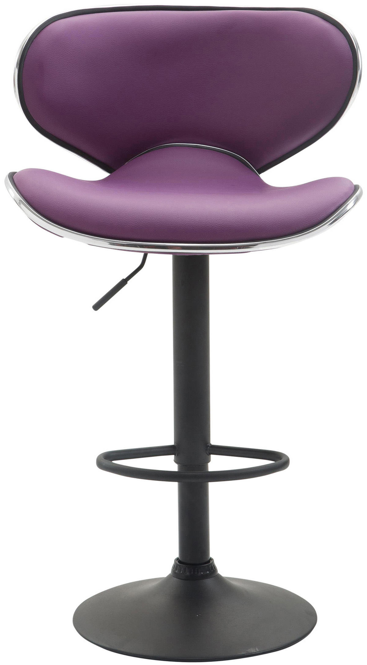 BARHOCKER 2er Set Las-Mallorcas Kunstleder schwarz lila - Lila/Schwarz, Kunststoff/Metall (46/108/49cm) - TPFLiving