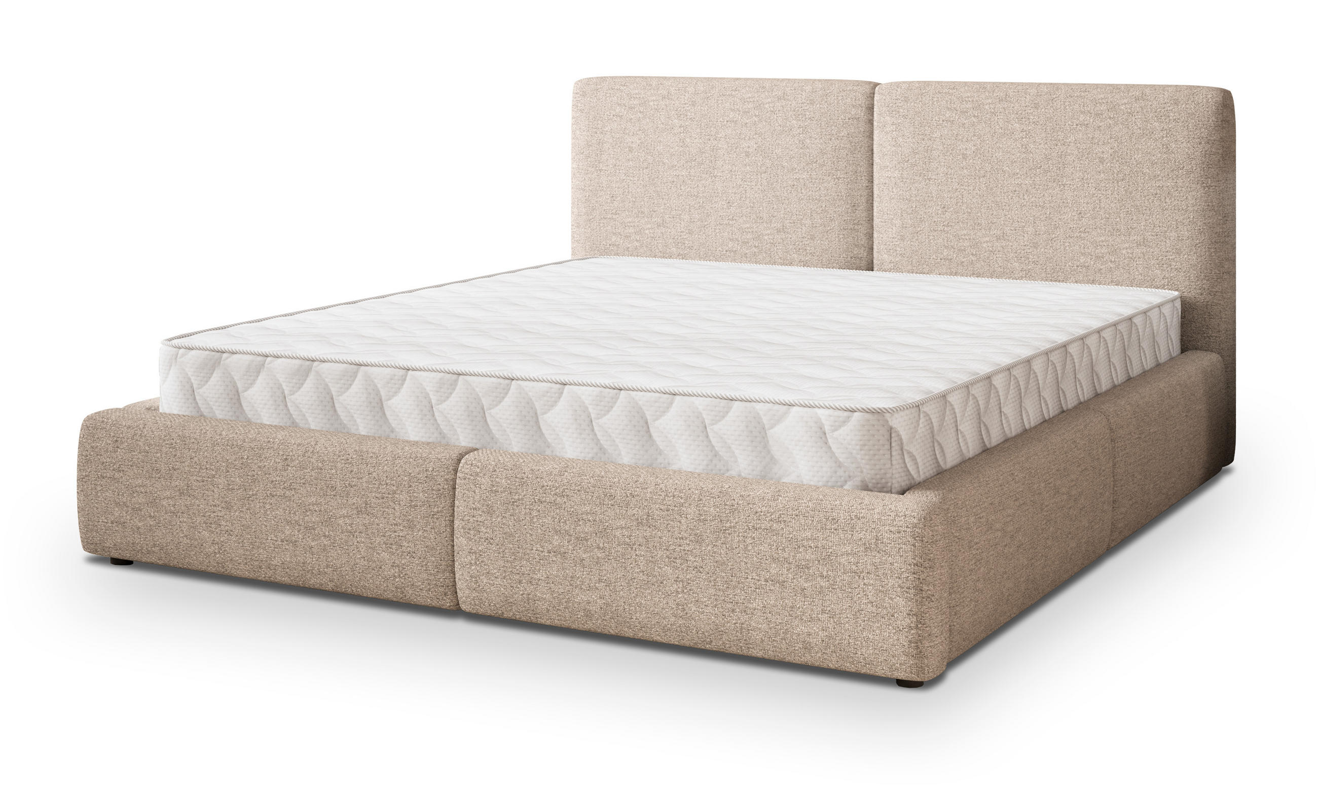 POLSTERBETT FELURO 160x200 cm mit Bettkästen - Beige - Beige, Holz (160/200cm) - MASSENO