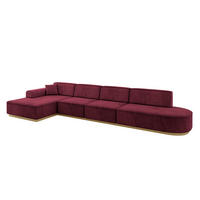 ECKSOFA Ottomane Links IREA-L3-v2 - 403x165x81 cm Bordeauxrot - Bordeaux, Holzwerkstoff/Textil (403/165cm) - ALTDECOR