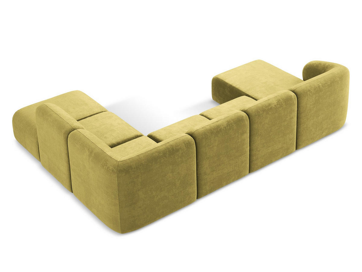 SOFAELEMENT Links Samt Stoff Blau - Türkis/Schwarz, Holzwerkstoff/Kunststoff (101/77/175cm) - Makamii