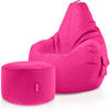 SITZSACK + Hocker "Cozy+Stay" 2er Set - Pink, Textil (70/90/80cm) - Green Bean