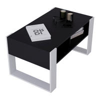 COUCHTISCH KORA 92 - Schwarz/Weiß, Holz (53.6/92/45cm) - Mat-Haus