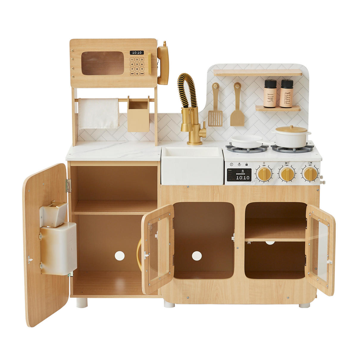 KINDERKÜCHE Cyprus Eiche - Beige, Holzwerkstoff (80/30/85cm) - Teamson Kids