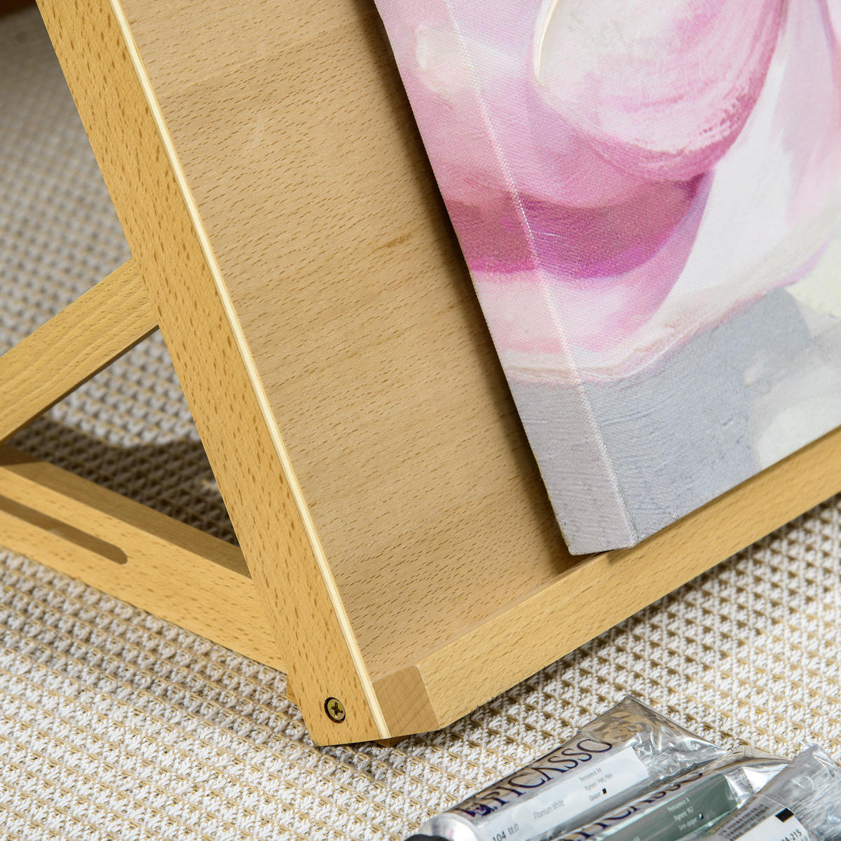TISCH-STAFFELEI DE-16730 für A2-Formate, neigbar 0-90° Naturholz - Naturfarben, Holzwerkstoff (51.4/51/75.8cm) - ComfortXL