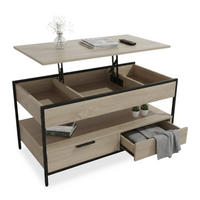 COUCHTISCH - Hellbraun, Holzwerkstoff/Metall (50/100/63cm) - Relaxdays