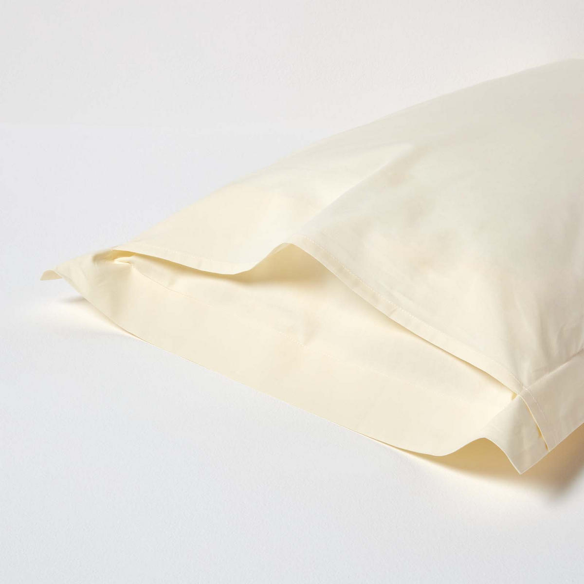 KISSENBEZUG Perkal mit Stehsaum, Fadendichte 200 - Creme, Textil (48/74cm) - Homescapes
