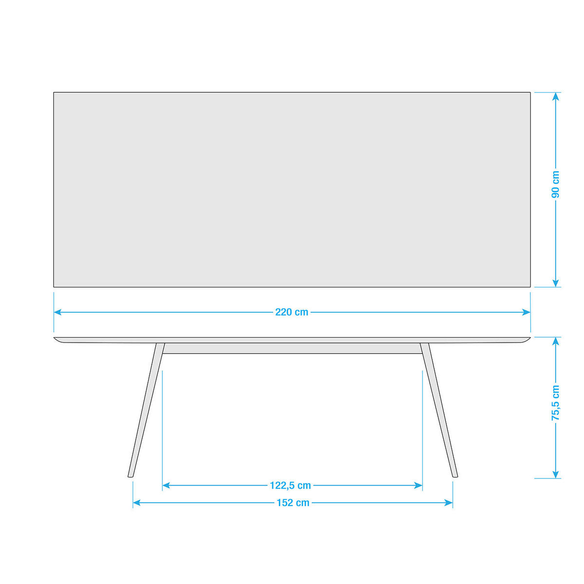 ESSTISCH - Eiche teilmassiv / Linoleum - Eichefarben/Olivgrün, Holzwerkstoff (90/220/75cm) - home24
