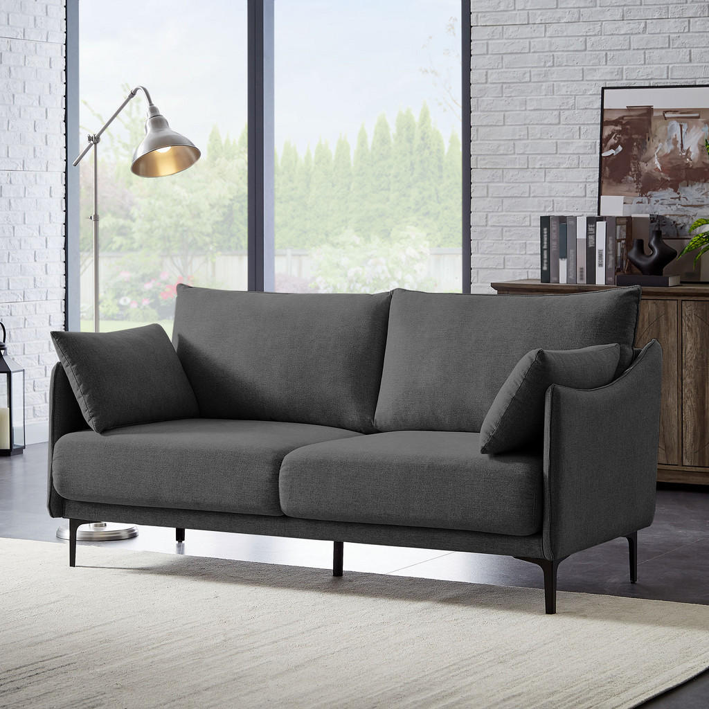 Thumbnail - Sicaan 2-Sitzer-Sofa, Dunkelgrau, Textil, Füllung: Polyurethan (PUR),Polyurethan (Pur), Rechteckig, 173x86x85 cm, Wohnzi...