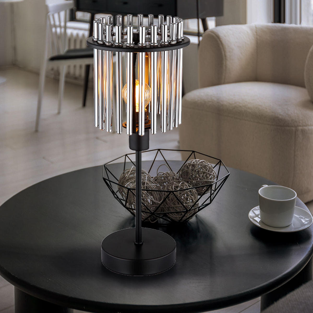 LED TISCHLEUCHTE Gorley Metall Grau - Grau, Glas (15/15/37.5cm) - Globo Lighting