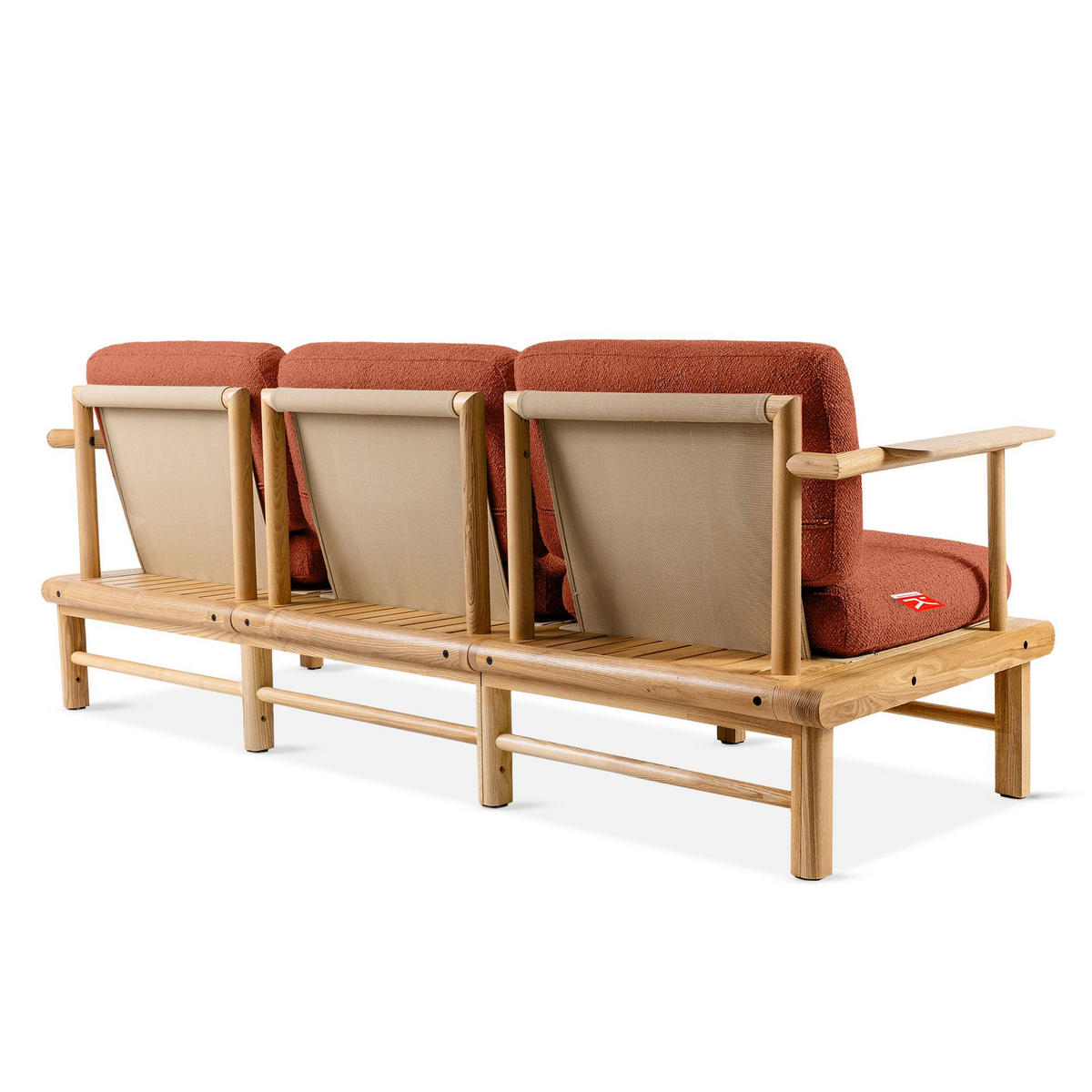 GARTENSOFA ATREDA 3-Sitzer - Orange, Holz/Textil (230/74/80cm) - KONSIMO®