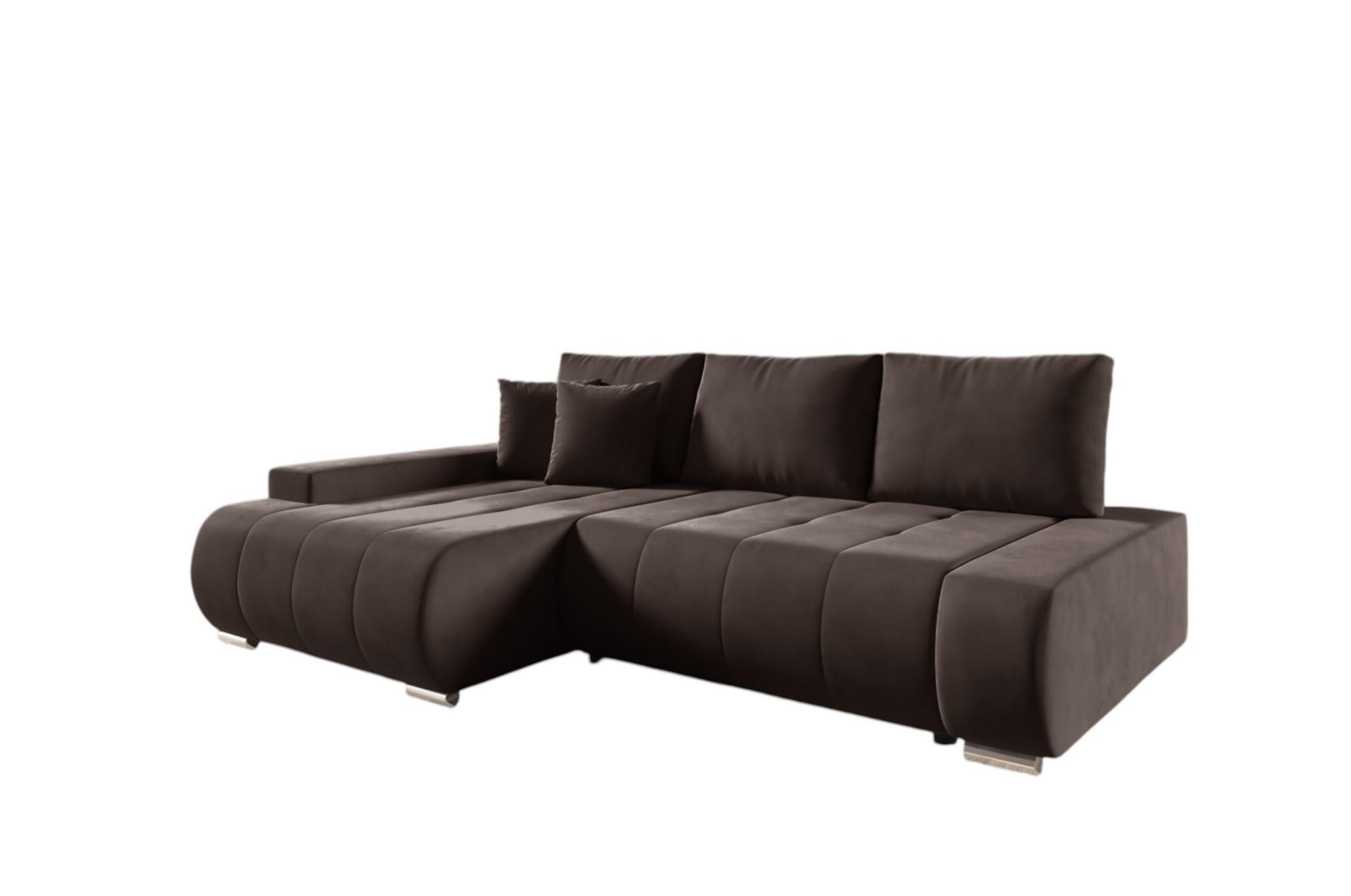 ECKSOFA Elmo - Dunkelbraun, Holzwerkstoff/Textil (227/153cm) - Fun Möbel