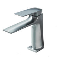 WASCHTISCHARMATUR Messingkern, Einhebelmischer, Niedrig, Grau - Grau, Metall (17.7/16/4.4cm) - Kaket