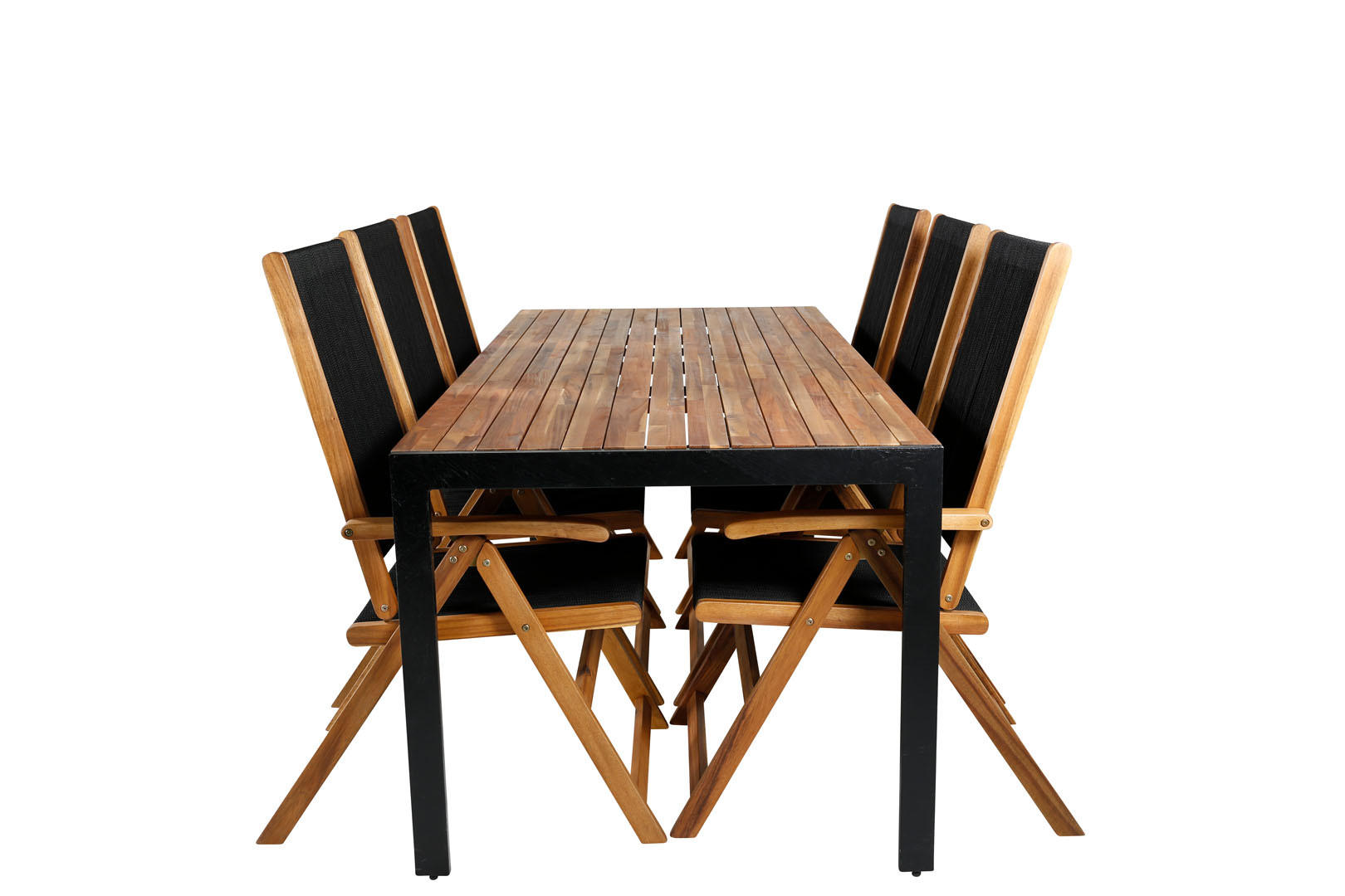 GARTENTISCHGRUPPE Schwarz - Schwarz, Holzwerkstoff - ebuy24