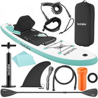STAND-UP PADDLE BOARD Zenon, Belastbarkeit 200 kg, inklusive Kajak-Sitz, weiß/türkis - Weiß, Kunststoff (288/77/0.23cm) - tectake