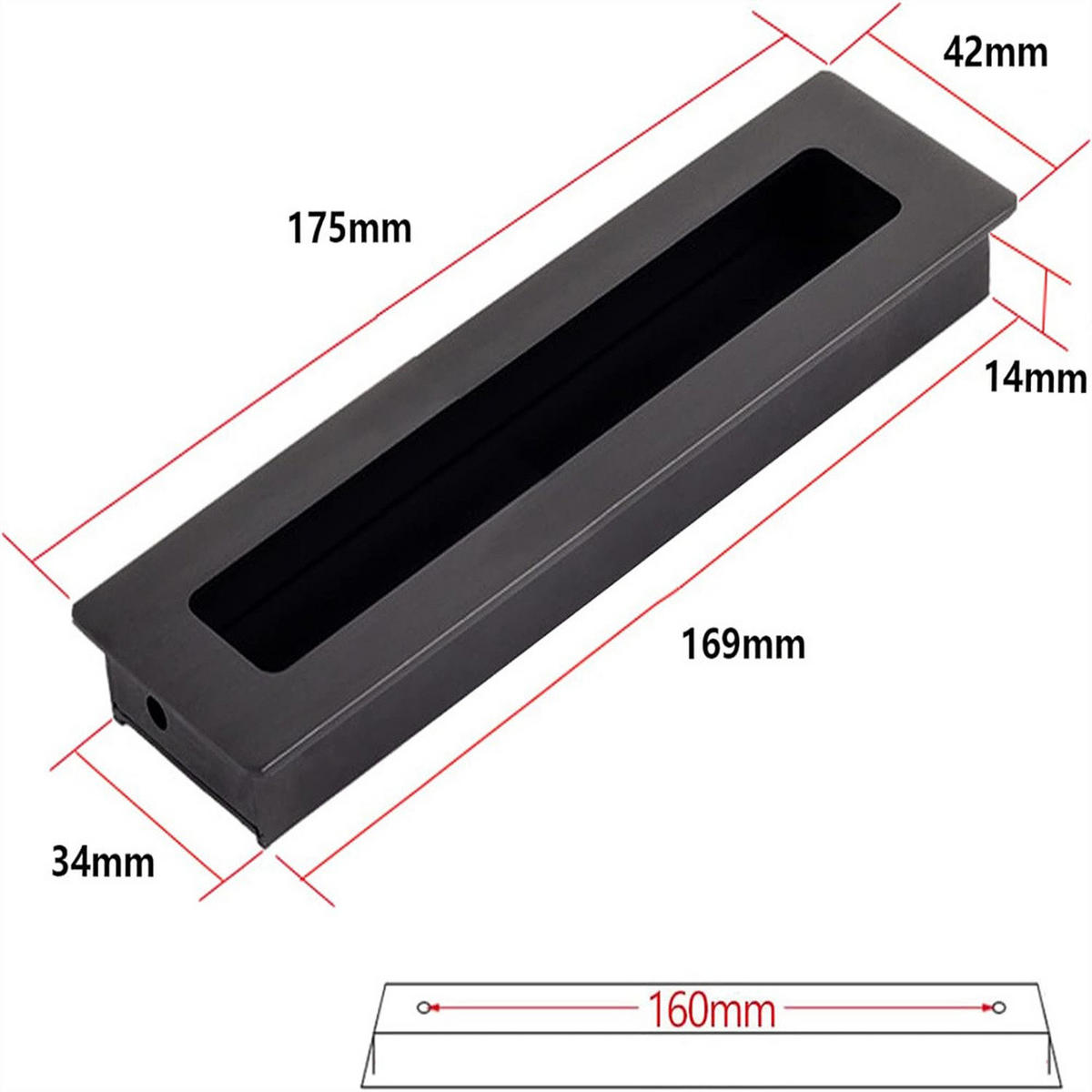 MÖBELGRIFF Schwarz 2er-Set - Schwarz, Metall (3.4/16.9/16.9cm)