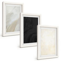 BILDER SET 3er Set - 20x30 cm Weißer Rahmen - Strukturen schattieren Minimalismus - Weiß, Kunststoff (20/30cm) - TULUP