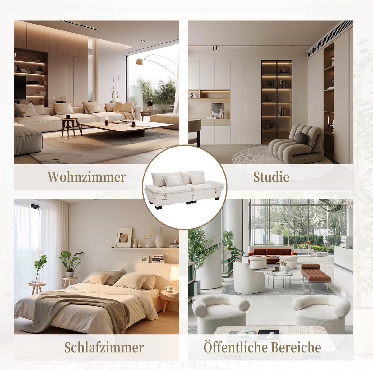 2-SITZER Sofa Samt mit ultratiefem Sitz und Kissen 224/81/81 cm Beige - Beige, Textil (81/224/81cm) - Redom
