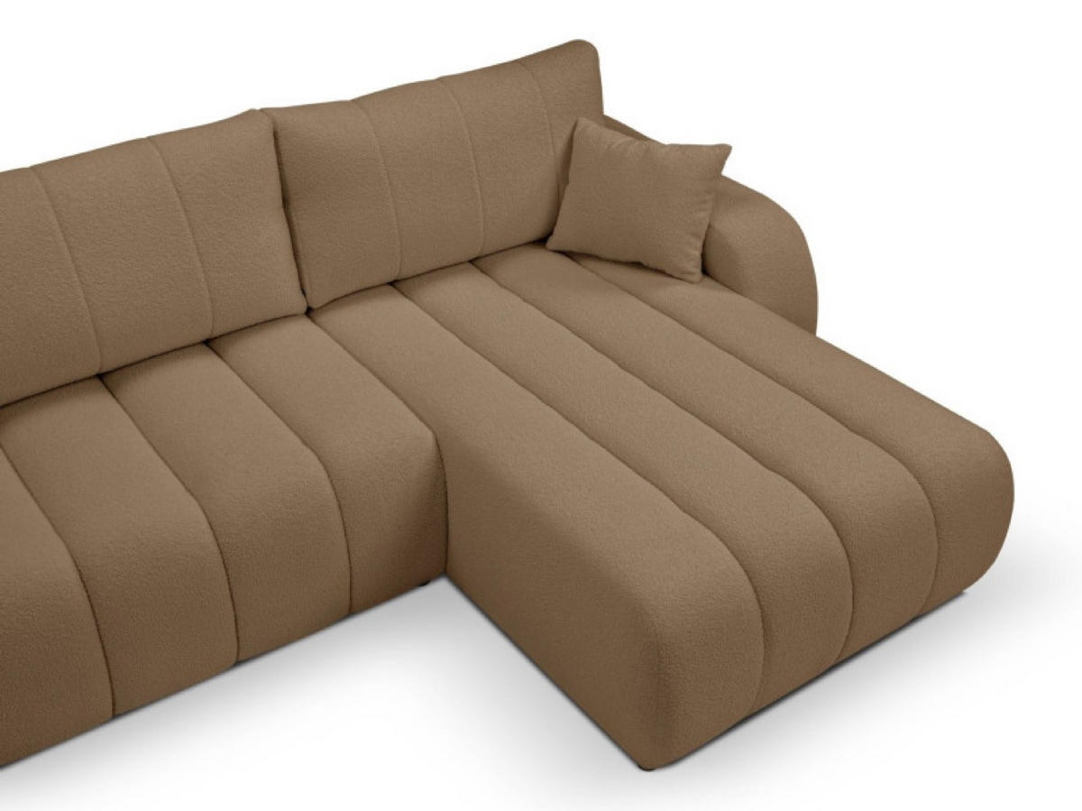 ECKSOFA Braun ALOO Mit Schlaffunktion Rechts Stoff Bouclé - Braun, Textil (176/276cm) - Sepro Meble