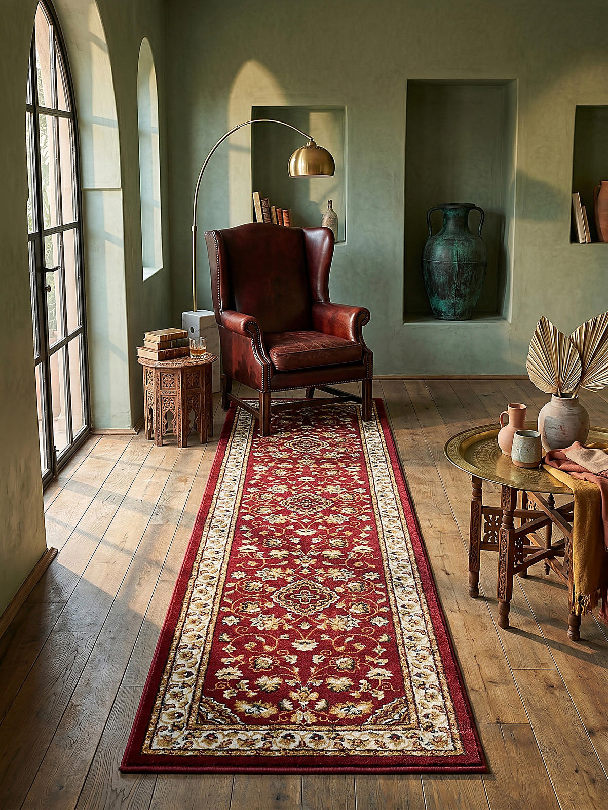 TEPPICH GLAZERT, klassisch-floral, Rot, 60 x 230 cm - Rot, Textil (60/230cm) - KADIMA DESIGN