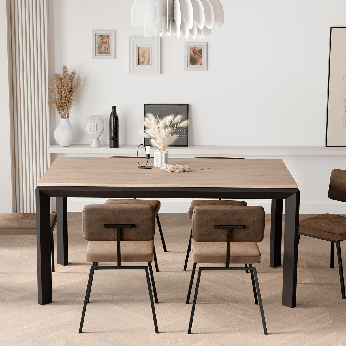AUSZIEHTISCH FARO 180-270/90/76 cm, Cremona / Schwarz - Creme/Schwarz, Holzwerkstoff/Metall (90/180/76cm) - Idohome