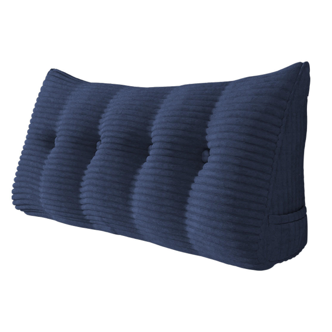 RÜCKENKISSEN für Bett Kord Dunkelblau 140 cm - Dunkelblau, Textil (50/140cm) - Vercart