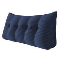 RÜCKENKISSEN für Bett Kord Dunkelblau 140 cm - Dunkelblau, Textil (50/140cm) - Vercart
