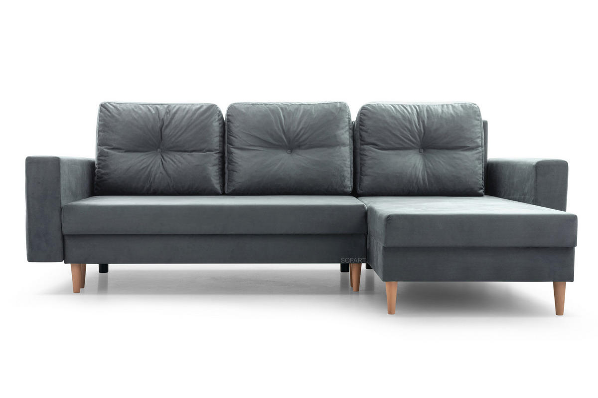 ECKSOFA Carl L - Grau - Grau, Holz (232/137cm) - Möblo