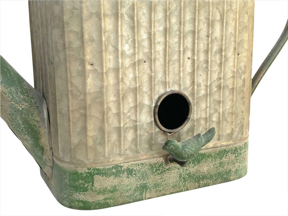 VOGELHAUS mit Blumentopf Metall 40 cm 481999 - Grau, Metall (43/27/16.5cm) - DanDiBo