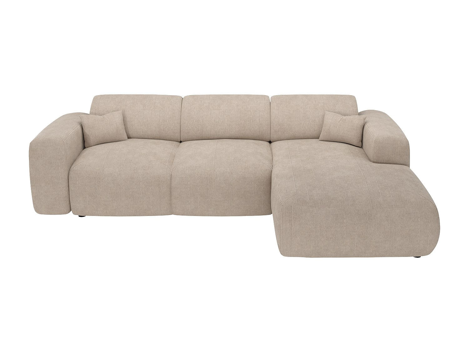 SCHLAFSOFA - 5 Personen - Samt, Stoff - Beige - - Beige, Textil (283/77/180cm) - Vente-Unique