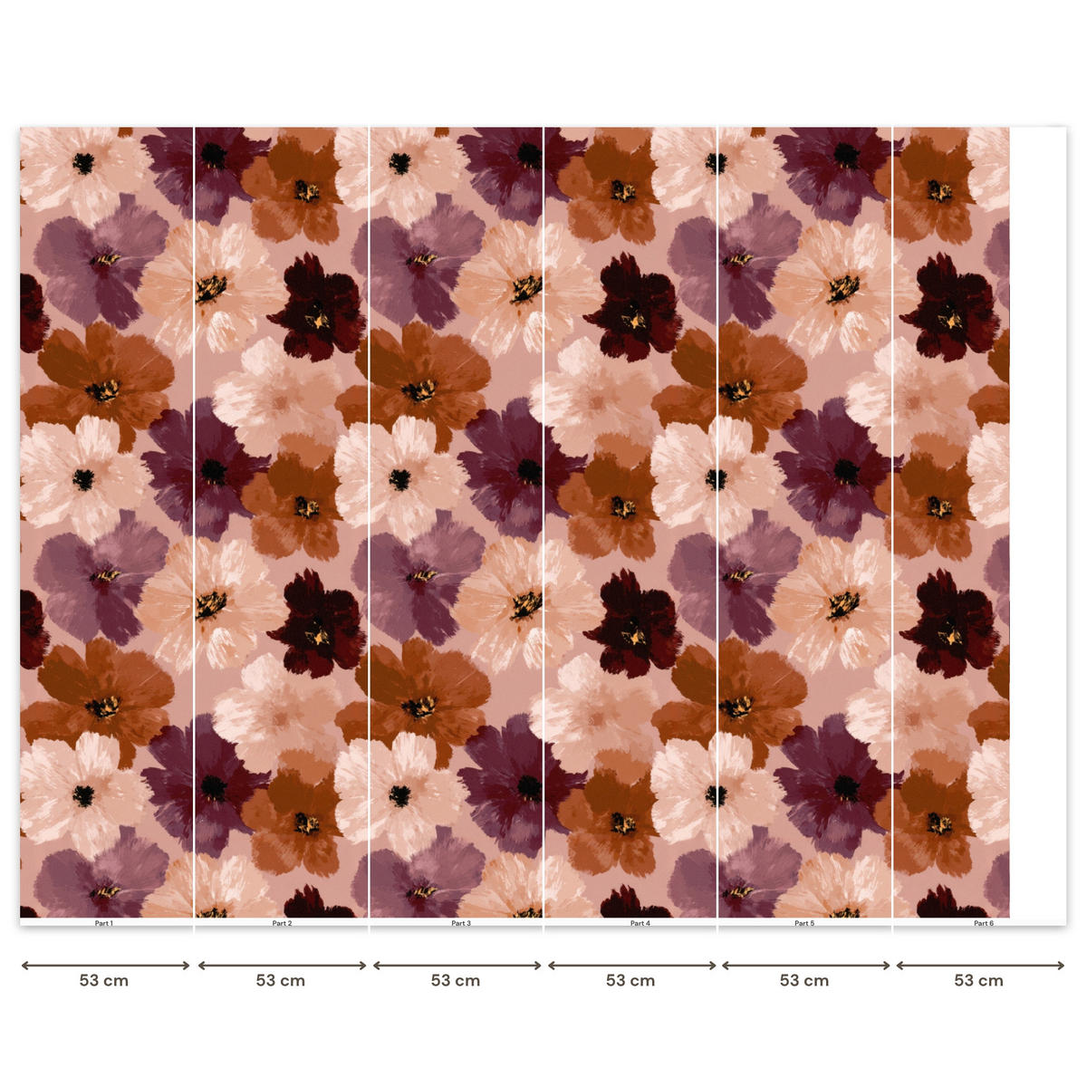 TAPETE - Blumen - Abstrakt - Erdtöne - 300x240 cm - Multicolor, Papier (300/240cm) - OnlyWow