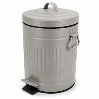 COȘ Gri 5 l cu pedală închidere silențioasă - gri, material plastic/metal (20.5/29/20.5cm) - Relaxdays
